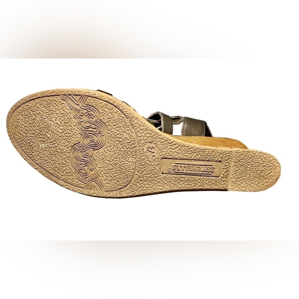 Seychelles Woven Vegan Leather Black Wedges Slingback 7.5M​​​​ - Picture 7 of 8